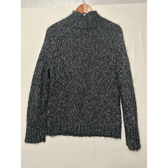 Express Women's Black Silver Metallic Marled Mock Neck Sweater Large - Picture 7 of 9